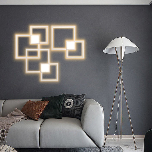 Simplicity Square Iron Strip Acrylic LED Wall Sconce Lamp