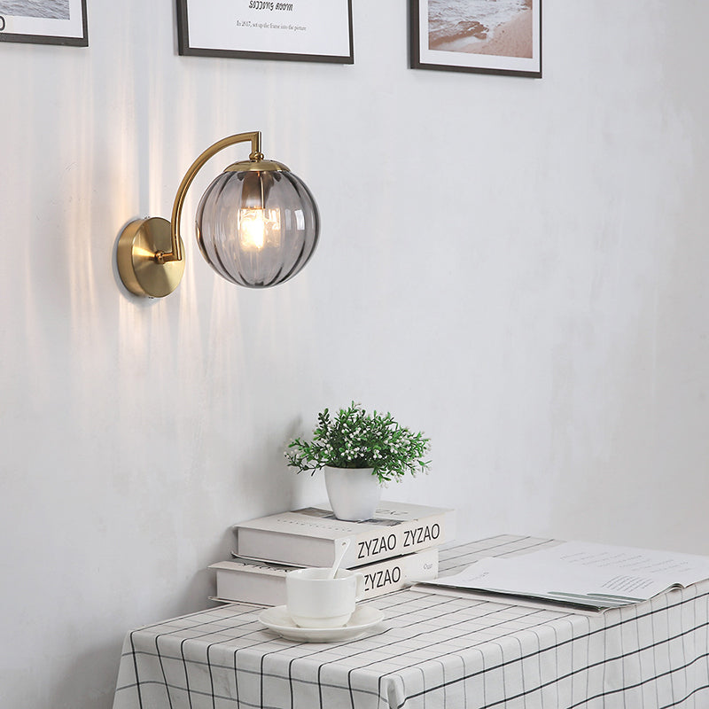 Simplicity Sphere Shade Hardware 1-Light Wall Sconce Lamp
