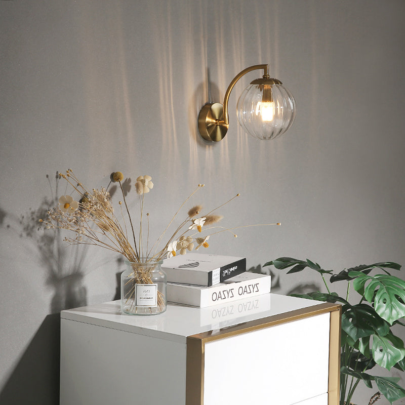 Simplicity Sphere Shade Hardware 1-Light Wall Sconce Lamp