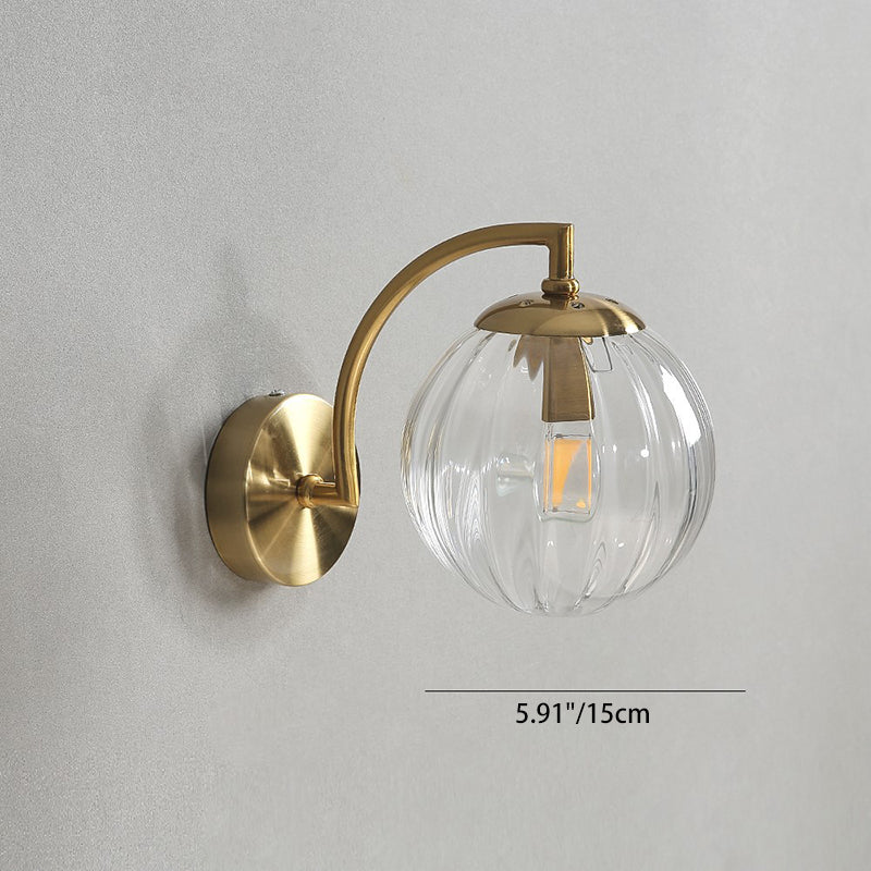 Simplicity Sphere Shade Hardware 1-Light Wall Sconce Lamp