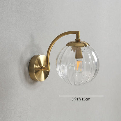 Simplicity Sphere Shade Hardware 1-Light Wall Sconce Lamp