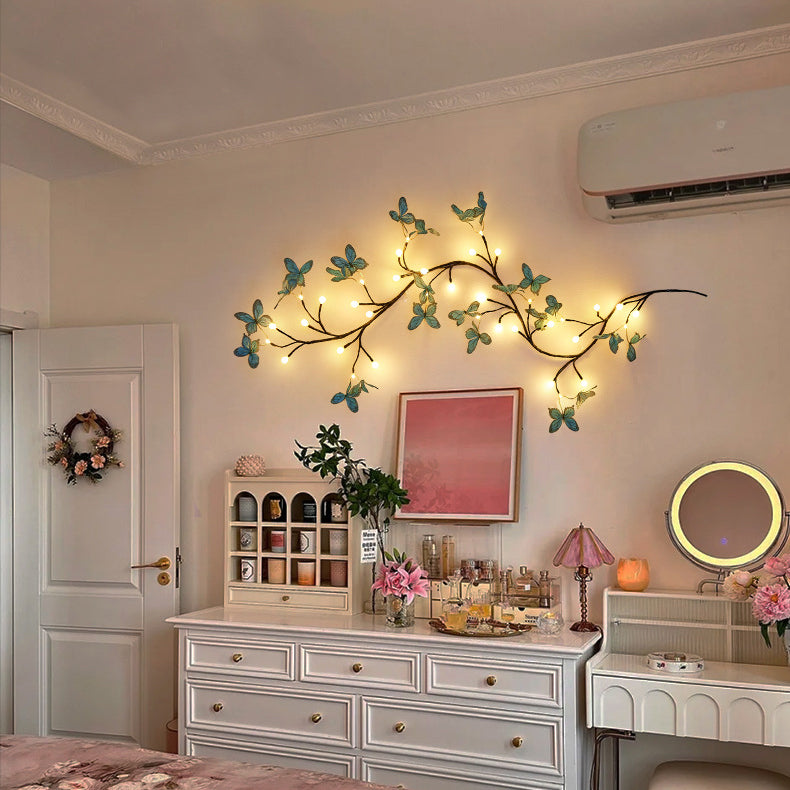 Fabric Branches LED Wall Sconce Lamp Decoration Light