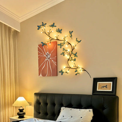 Fabric Branches LED Wall Sconce Lamp Decoration Light