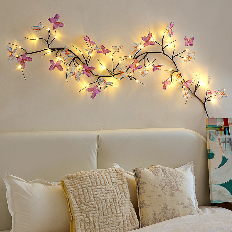 Fabric Branches LED Wall Sconce Lamp Decoration Light