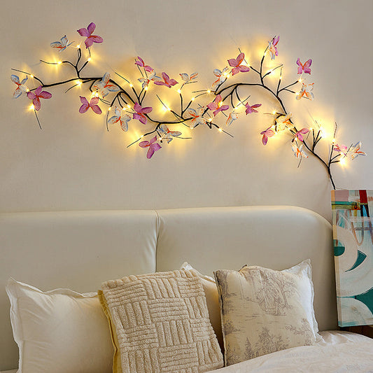 Fabric Branches LED Wall Sconce Lamp Decoration Light
