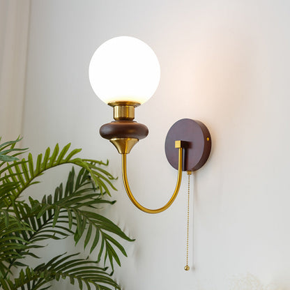 Minimalist Round Globe Iron Glass 1-Light Wall Sconce Lamp