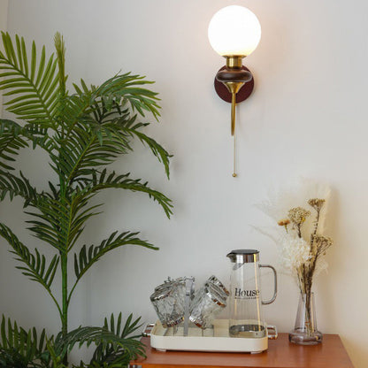 Minimalist Round Globe Iron Glass 1-Light Wall Sconce Lamp