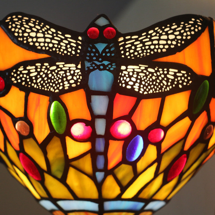 Tiffany Iron Stained Glass 1-Light Wall Sconce Lamp