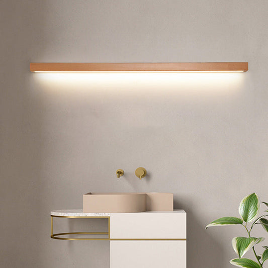 Minimalist Rectangular Linear PVC Wood LED Wall Sconce Lamp