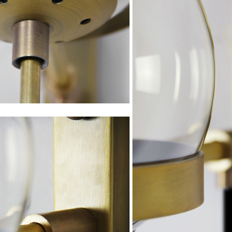 Style Round Orb Iron Glass 1-Light Wall Sconce Lamp