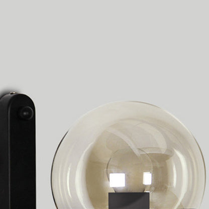 Style Round Orb Iron Glass 1-Light Wall Sconce Lamp