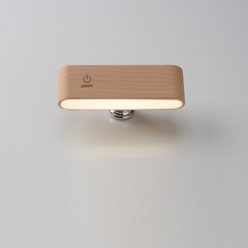 Rectangular Wood Magnetic Suction LED Wall Sconce Lamp