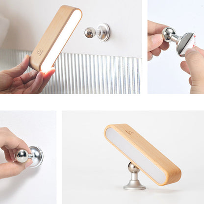 Rectangular Wood Magnetic Suction LED Wall Sconce Lamp