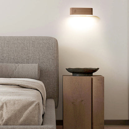 Rectangular Wood Magnetic Suction LED Wall Sconce Lamp