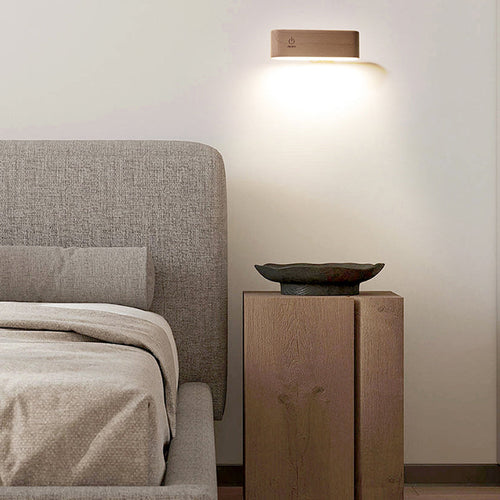 Rectangular Wood Magnetic Suction LED Wall Sconce Lamp