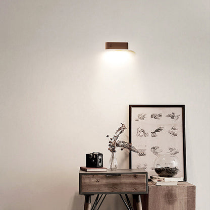 Rectangular Wood Magnetic Suction LED Wall Sconce Lamp