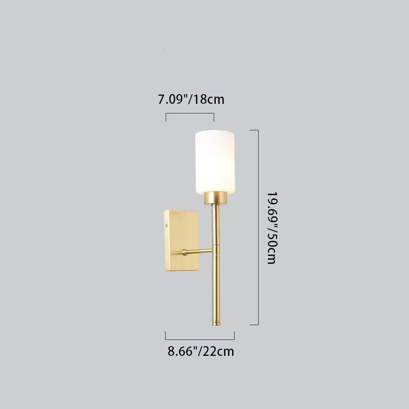 Round Spherical Copper Glass 1-Light Wall Sconce Lamp