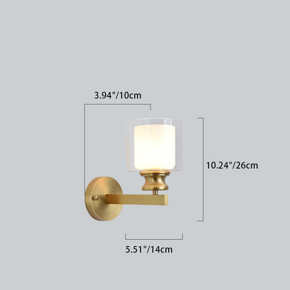 Round Spherical Copper Glass 1-Light Wall Sconce Lamp