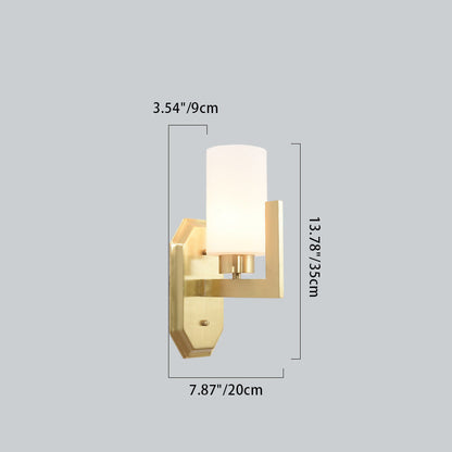Round Spherical Copper Glass 1-Light Wall Sconce Lamp