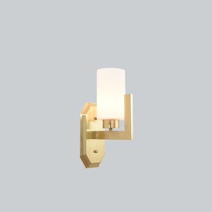 Round Spherical Copper Glass 1-Light Wall Sconce Lamp