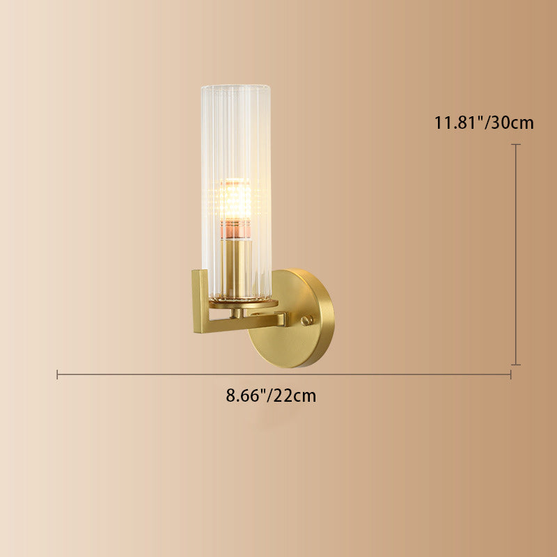 Round Spherical Copper Glass 1-Light Wall Sconce Lamp