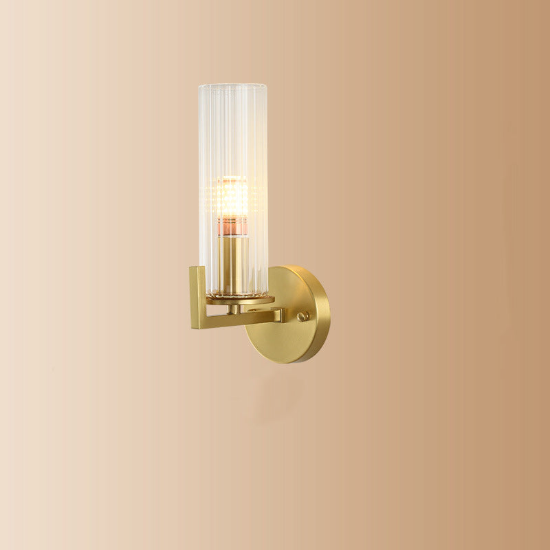 Round Spherical Copper Glass 1-Light Wall Sconce Lamp