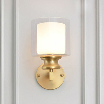 Round Spherical Copper Glass 1-Light Wall Sconce Lamp