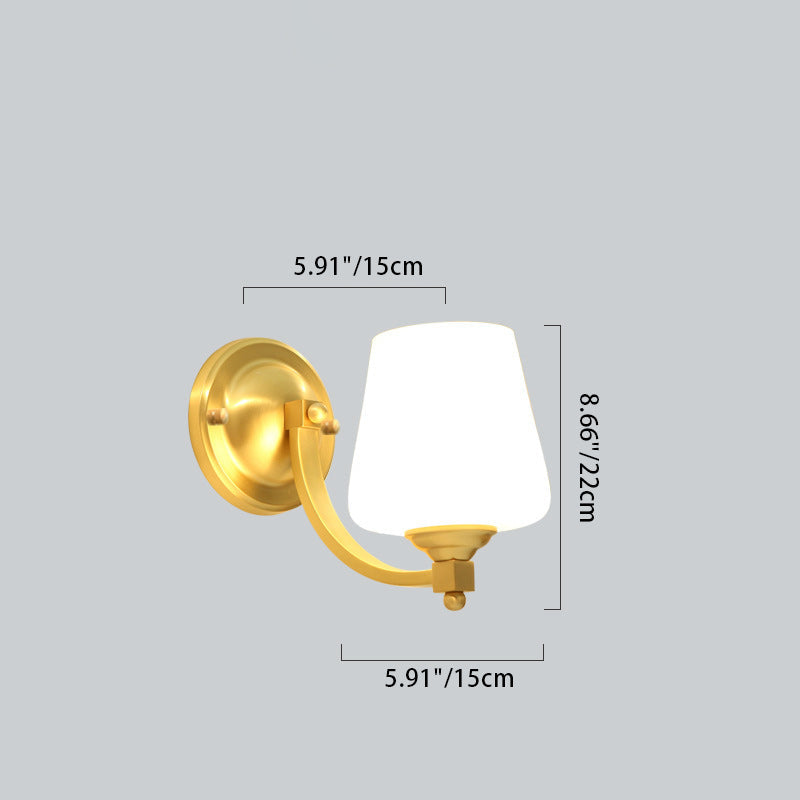 Round Spherical Copper Glass 1-Light Wall Sconce Lamp