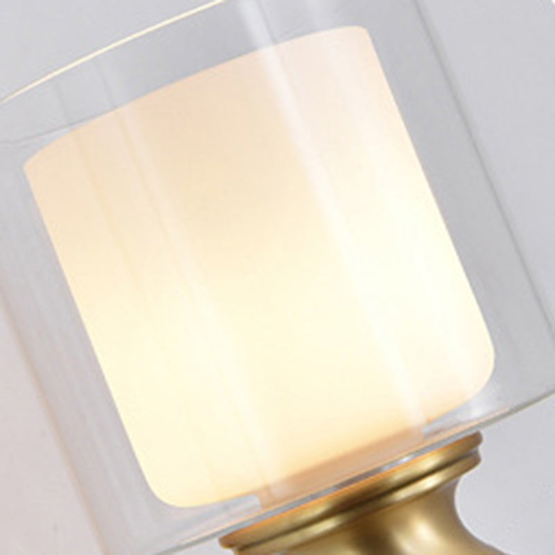 Round Spherical Copper Glass 1-Light Wall Sconce Lamp