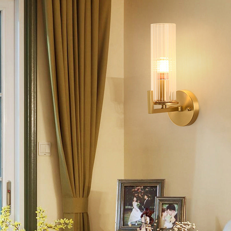Round Spherical Copper Glass 1-Light Wall Sconce Lamp