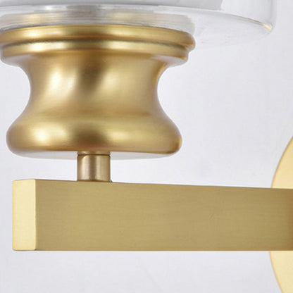 Round Spherical Copper Glass 1-Light Wall Sconce Lamp