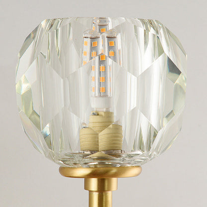 Round Spherical Copper Glass 1-Light Wall Sconce Lamp