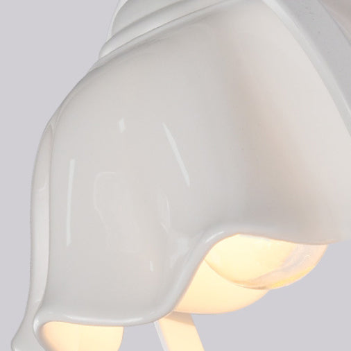 Angel Iron Glass Ceramic Resin 1-Light Wall Sconce Lamp