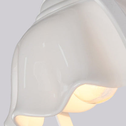 Angel Iron Glass Ceramic Resin 1-Light Wall Sconce Lamp