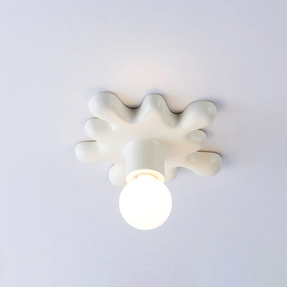 Art Deco Sunflower Shape Resin 1-Light Wall Sconce Lamp