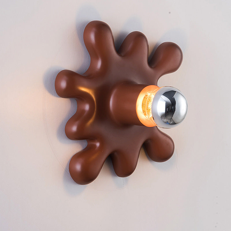 Art Deco Sunflower Shape Resin 1-Light Wall Sconce Lamp