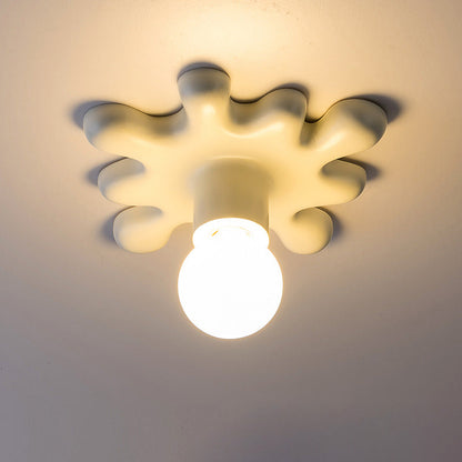 Art Deco Sunflower Shape Resin 1-Light Wall Sconce Lamp