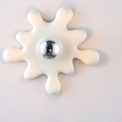 Art Deco Sunflower Shape Resin 1-Light Wall Sconce Lamp