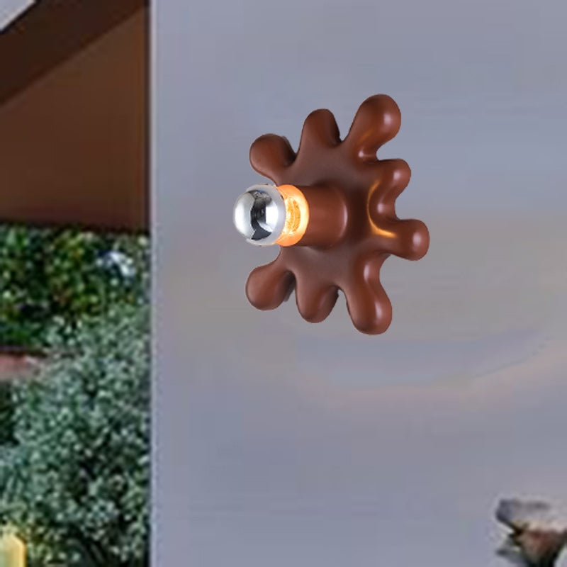 Art Deco Sunflower Shape Resin 1-Light Wall Sconce Lamp