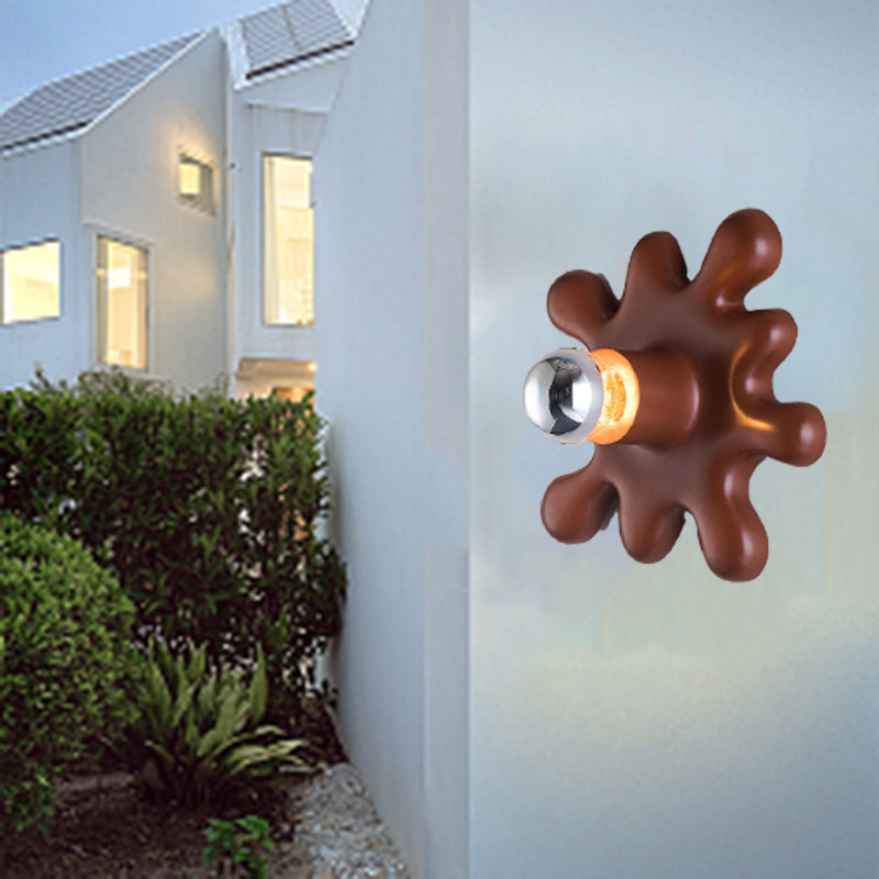 Art Deco Sunflower Shape Resin 1-Light Wall Sconce Lamp