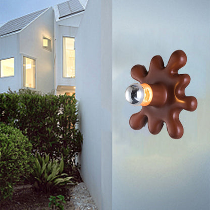 Art Deco Sunflower Shape Resin 1-Light Wall Sconce Lamp