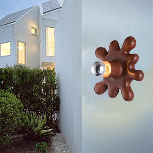 Art Deco Sunflower Shape Resin 1-Light Wall Sconce Lamp