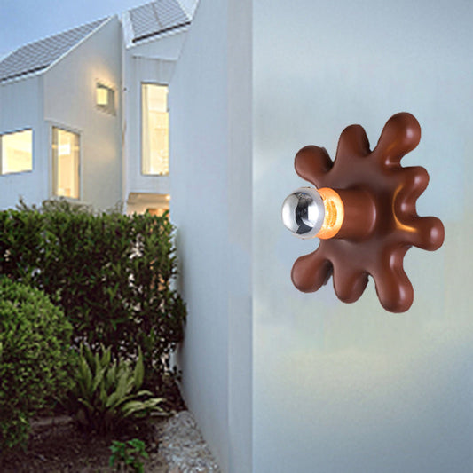 Art Deco Sunflower Shape Resin 1-Light Wall Sconce Lamp