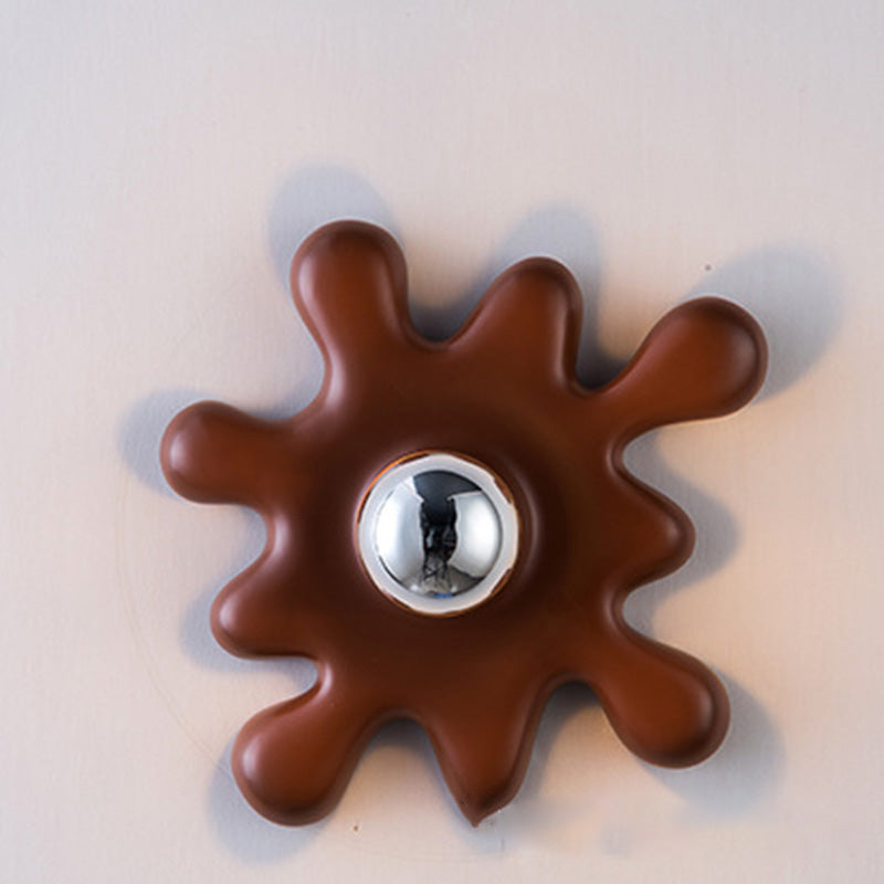 Art Deco Sunflower Shape Resin 1-Light Wall Sconce Lamp