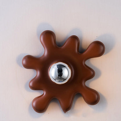 Art Deco Sunflower Shape Resin 1-Light Wall Sconce Lamp