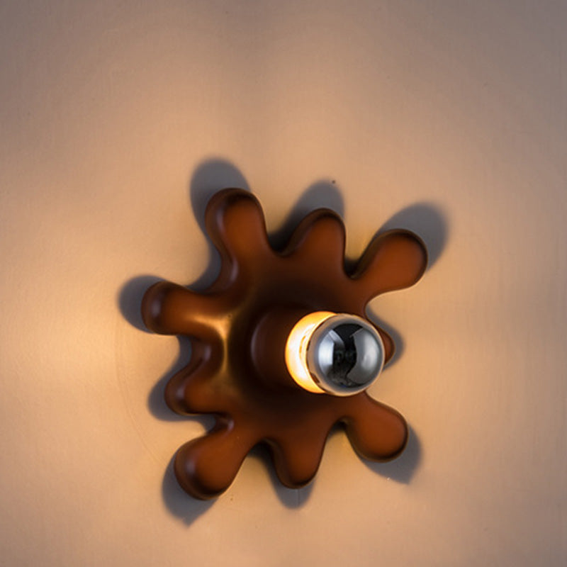 Art Deco Sunflower Shape Resin 1-Light Wall Sconce Lamp
