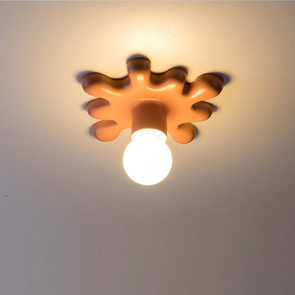 Art Deco Sunflower Shape Resin 1-Light Wall Sconce Lamp