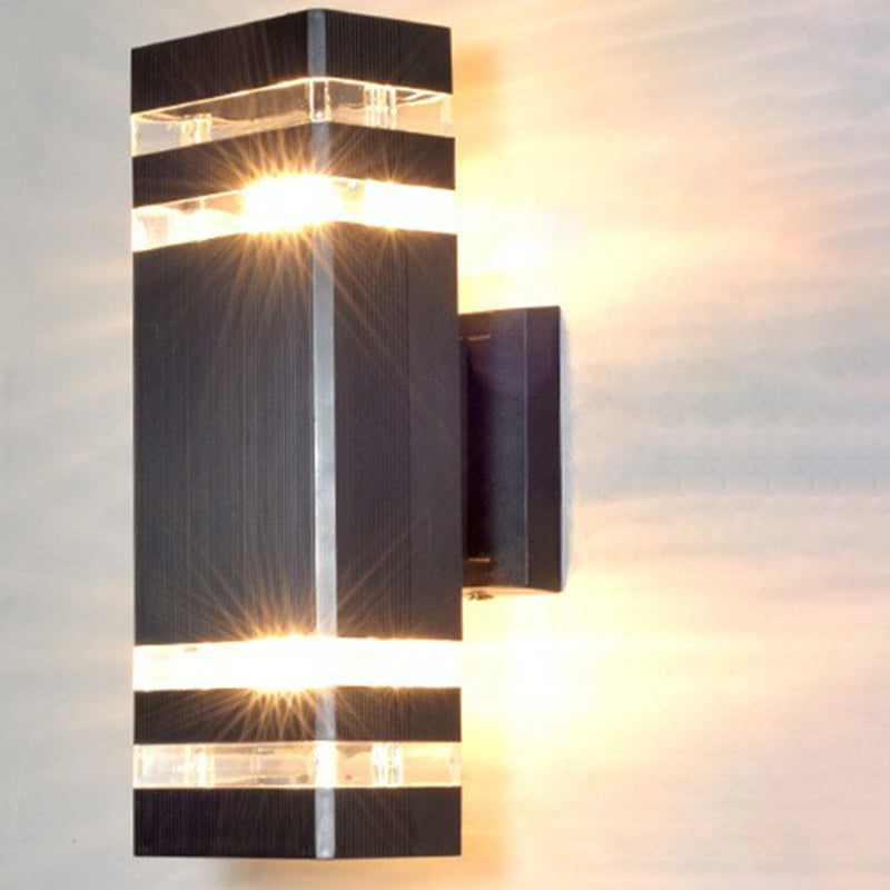 Waterproof Rectangle PVC Acrylic 2-Light Wall Sconce Lamp