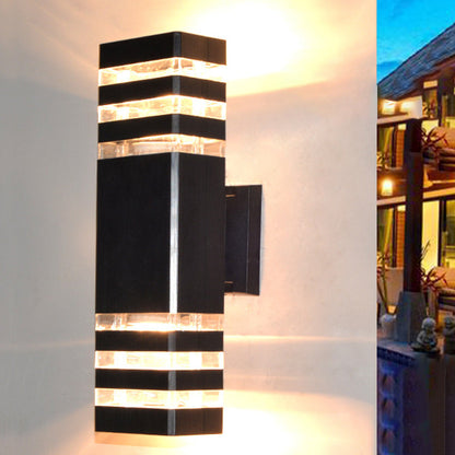 Waterproof Rectangle PVC Acrylic 2-Light Wall Sconce Lamp