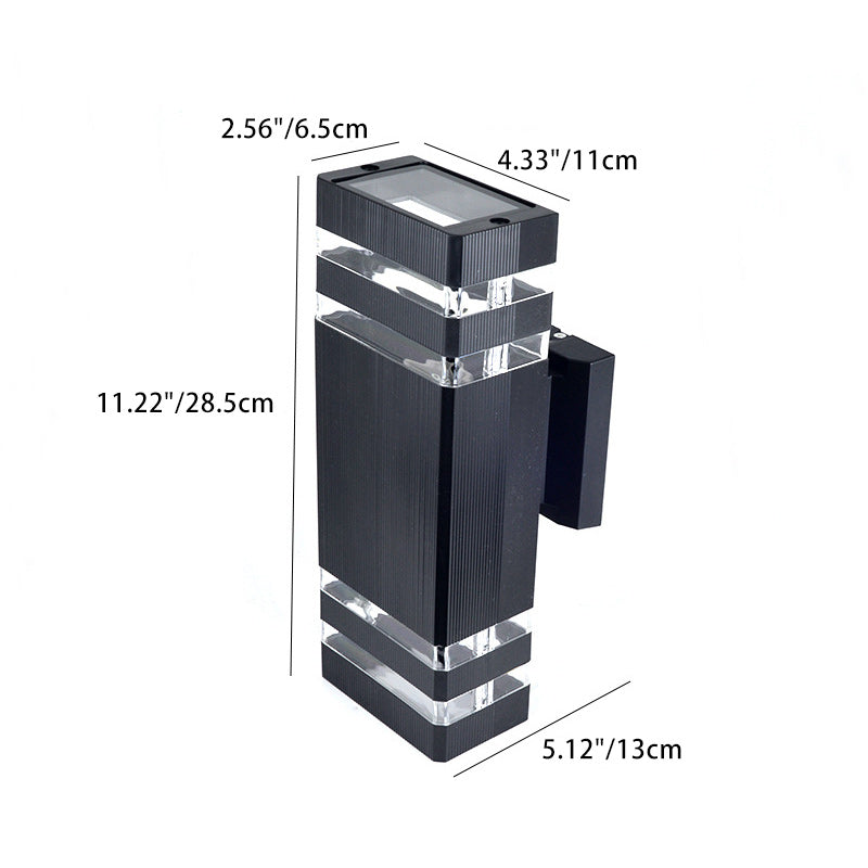 Waterproof Rectangle PVC Acrylic 2-Light Wall Sconce Lamp